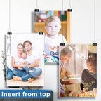 Henoyso 5 Pcs 11" x 17" Rigid Print Protectors, Heavy Duty Hard Plastic Sheet Page Protectors Crystal Menu Holder Clear Poster Sleeve Top Loading Frame for Magazine Photo Paper Poster Prints