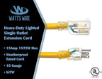 25 ft 10 Gauge Extension Cord - Outdoor Extension Cord Waterproof - Heavy Duty Outdoor Extension Cords 25 ft - Watts Wire - 25' Grounded - extensiones electricas