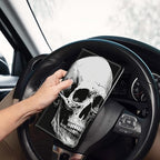 Car Registration and Insurance Holder, Leather Car Glove Box Organizer, Cool Car Accessories for ID, Driver's License Cards & Essential Document,business cards,Men&WomenBlack White Skull