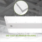ASD LED Linear High Bay Light Fixture, Commercial Shop Lighting | 3CCT, Dimmable, Plug & Play Cable, DLC Premium, UL Listed | 220W 36000LM 3500-5000K 100-277V | Warehouse, Garage Lamp | White