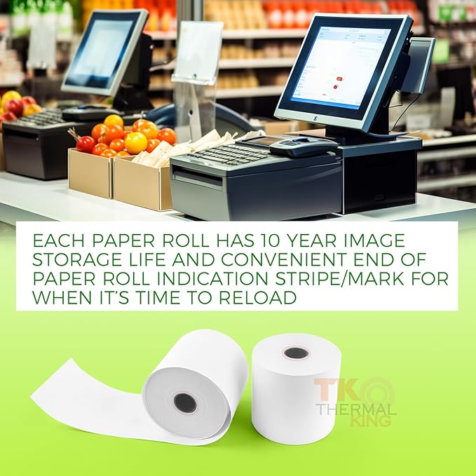 (50 Rolls) 2 1/4" x 165' Thermal Paper, POS Receipt Paper for Retail Business Cash Register, Fits Most Credit Card Terminal