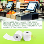 (50 Rolls) 2 1/4" x 165' Thermal Paper, POS Receipt Paper for Retail Business Cash Register, Fits Most Credit Card Terminal