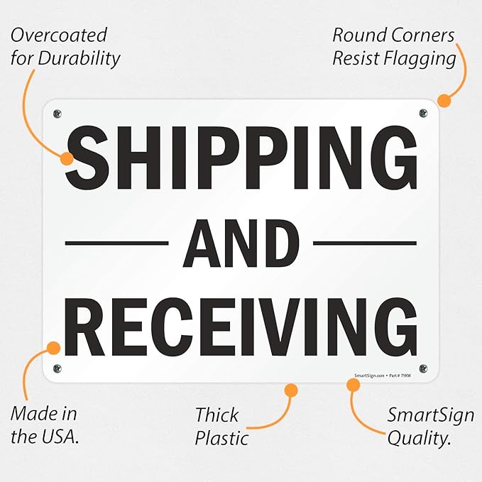 SmartSign "Shipping And Receiving" Label | 10" x 14" Laminated Vinyl