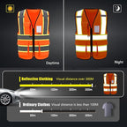 AYKRM 11 color High Vis Reflective Safety Vest for Women Men Security Pocket Zipper