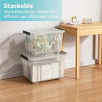 Nazhura 72 Quart Plastic Storage Bin, Stackable and Nestable Storage Boxes with Clear Lids and Secure Latching Buckles, Large Storage Container (Clear, 72Quart-4Pack)