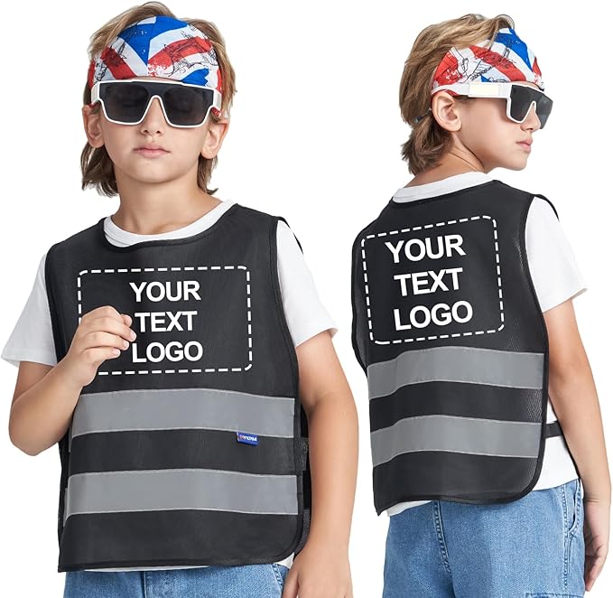 A-SAFETY Kids High Vis Reflective construction Safety vest customized LOGO