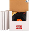 White 12" Vinyl Record Shipping Boxes, 12.8"L x 12.8"W x 1"H Corrugated Cardboard LPs Album Mailers Boxes with Fragile Stickers, 20 Pack