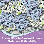 Dri-Tabs | Food-Safe Moisture Absorbers – Keep Fruits, Veggies, Snacks, Bread & More Fresher, Longer! Eco-Friendly, Plant Based Desiccant That Replaces Silica Gel Packets - 75pk (Magenta)