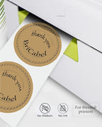 4 Inch Large Brown Circle Thermal Labels, Self-Adhesive Round Inventory Stickers, Multi-Purpose Round Roll Thermal Printing Stickers for Business and Domestic Use-300 Labels/Roll