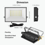Onforu 40W Flood Lights Outdoor,4000lm Bright LED Plug in Work Light,6500K Daylight White LED Flood Lighting,IP66 Waterproof Security Yard Lights for Courtyard Garden 2Pack