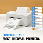 4x6 Thermal Labels Fanfold 500-Pack Crisp Prints Thermal Shipping Labels 4x6 Commercial Grade Thermal Printer Paper with Perforated, 1 Stack