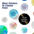 100 Custom Vinyl Stickers - Upload Your own Image, Text, Design, Logo - Personalized Logo Labels for Handmade, Packaging, Bottle, Jars, Candle, Brand Stickers (Blue Swirls, 1.5x1.5)