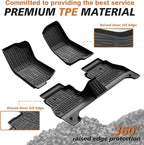 TripleAliners Floor Mats All Weather Compatible with 2020-2024 2025 2026 Jeep Gladiator JT Accessories 1st & 2nd Row Full Set Floor Liners TPE Heavy Duty Custom Fit Car Mats