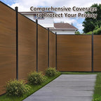 6'' x 6'' Outdoor Privacy Fence, Wind Resistant, Wood Plastic Composite Fence Panel with 1 Post, Fencing for Yard, Backyard, Garden and Pool