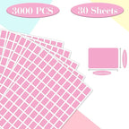 Starboling Color Coding Labels,3000 PCS 1/2" x 3/4" Pink Rectangular Colored Labels Stickers,for Garage Sale,Price Tags,File Folder Tabs,and Classroom Organization