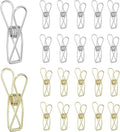 PATIKIL 50Pcs Paper Office Binder Clips, 1.26" Small Metal Wire Hollow Out Paper Clamps Long Tail Binder Clips for Photo Clothes Hanging Office Home Kitchen Food Package, Silver/Gold