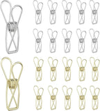 PATIKIL 50Pcs Paper Office Binder Clips, 1.26" Small Metal Wire Hollow Out Paper Clamps Long Tail Binder Clips for Photo Clothes Hanging Office Home Kitchen Food Package, Silver/Gold