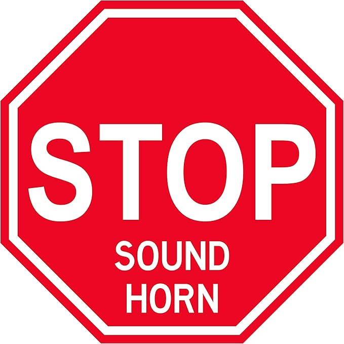 Stop "Sound Horn" - Laminated Floor Sign by Graphical Warehouse (30)