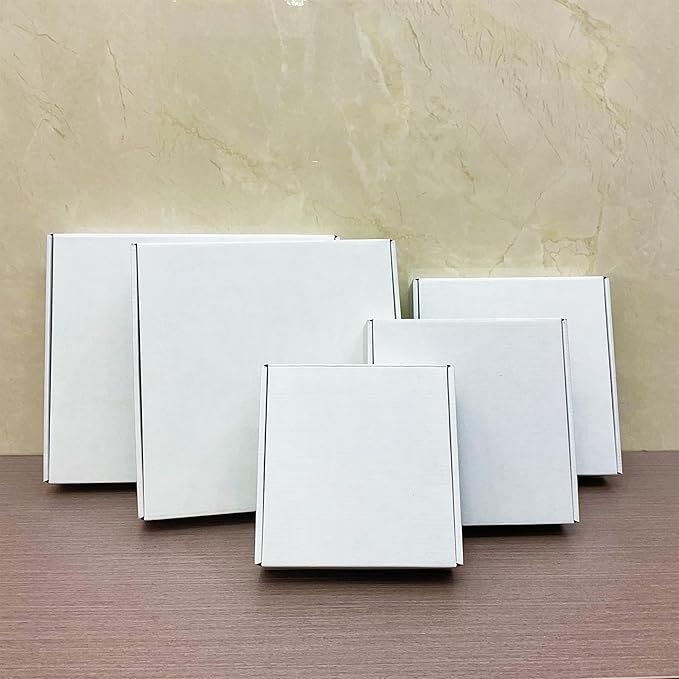 8x8x2 Inches Shipping Boxes Set of 25,White Corrugated Mailing Cardboard Box Literature Mailer for Packing Small Business Moving Storage, E-Commerce Packaging Mailing Boxes Gift Boxes for Presents