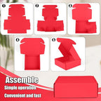 Small Shipping Boxes, 50 Pack Cardboard Box Corrugated Mailer Boxes Small Corrugated Boxes For Shipping Packaging Craft Gifts Giving Products, 6 x 4 x 1.6 Inches (Red)