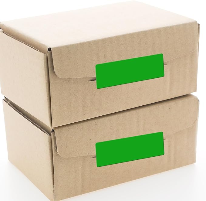 Green Color Coding Labels 1 × 2 Inches Self-Adhesive Vinyl Rectangle Stickers Waterproof Name Tags Removable Roll for Office School Home 500 PCS