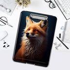 Clipboard with Storage,Office Supplies Nursing Clipboards Folder with Pen Holder Plastic Foldable Clip Board with Storage for Nurse Teacher,Cute Fox