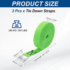 PATIKIL Lashing Straps 1" x 26 Ft, 2 Pcs Tie Down Strap Cam Buckle Adjustable Ratchet Straps 551 lbs for Cargo Trucks Motorcycle Luggage, Green