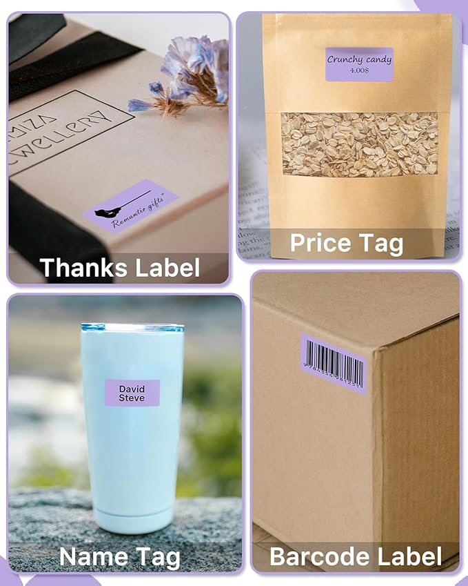 iEager 2x1 Inch Thermal Labels, Purple Rectangle Thermal Printer Stickers, Durable Shipping Label Printer Sticker for Barcode, Name, Address, 1000 Labels/Roll
