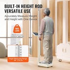 VEVOR Medical Digital Scale, Professional Physician Scale for Weight Height, Multi-Function Medical Physician Scale with Built-in Height Rod, 2 Unit (kg/lb), BMI for Home Hospital Gym, 660LBS Capacity