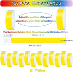 1200 Pcs Plastic Paper Wristbands for Events Neon Color Wrist Bands Concert Identification Wristbands Paper Bracelets Wristbands Party Hand Bands (Yellow)