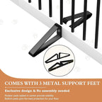 Freestanding Dog Gate with Door, Pet Gate for Stairs, 80 inch Wide Pet Barrier Indoor, Dog Fences Indoor, Support Feet Included, 4 Panels, 24" Tall, White & Black