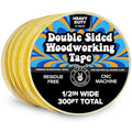 HIPPIE CRAFTER 5 Pack Double Sided Tape for Woodworking, 1/2 Inch Wide Heavy-Duty Sticky Tape for CNC Machines and Routing Templates, 60 Feet Each, 300ft Total