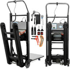 1250W Electric Stair Climbing Dolly - 900lbs Capacity, 3-Mode Folding Hand Truck W/Telescopic Handle, Non-Slip Wheels for Moving Furniture, Appliances (Black)