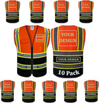 BeautyWill Custom Logo Safety Vest Class2 High Visibility Reflective Vest Breathable Construction Vest