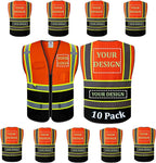 BeautyWill Custom Logo Safety Vest Class2 High Visibility Reflective Vest Breathable Construction Vest