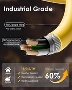 100FT LED Construction String Lights - 3 Prong, 130W 16000LM Plug in Linkable String Work Lights, 5000K Weatherproof Temporary Lighting for Construction Sites, Jobsites, Indoor & Outdoor, UL Listed