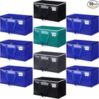 StorageRight Moving Bags-Heavy Duty Moving Boxes, Storage Totes with Zipper, Reinforced Handles and Tag Pocket-Collapsible Moving Supplies for moving, Storage and Travel 93L(Four Colors-10 Pack)