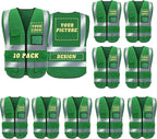 BeautyWill Custom Safety Vest Logo Class 2 High Visibility Reflevtive Vest Outdoor Protective Workwear