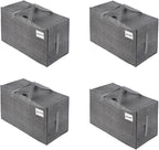 VENO 4 Pack Moving and Storage Bags, Heavy Duty, Alternative to Moving Boxes, Large Packing Totes Supplies for College Dorm Room with Zipper for Clothes, Wide Open Design (Dark Gray, 4 Pack)