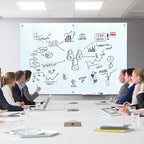 MaxGear Glass Whiteboard 72" x 48"(6' x 4') Wall Mounted, Magnetic White Board with 1 Eraser, 1 Accessory Tray, 4 Markers and 6 Magnets, Extra Large Frameless Dry Erase Board for Office, School, Home