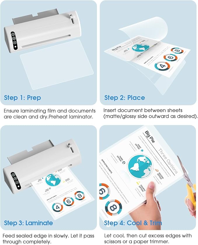 KTRIO 5 MIL Laminating Sheets, Hold 8.5 x 11 Inches, 100 Pack Thermal Laminating Pouches, 9 x 11.5 Laminate Sheets for Laminator, Clear Lamination Sheet Paper, Letter Size, Office School Home Supplies