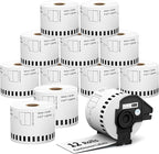 12 Rolls DK2205 (2.4 in X 100 Ft) Shipping Address Labels, Compatible with Brother QL-800 QL 600 810W 820nwb 1110NWB Printer, Replacement Continuous Labels
