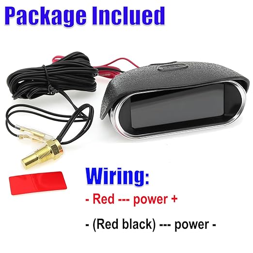 2-in-1 Water Temperature & Voltage Gauge Kit for Car, Boat, Truck, Motorcycle