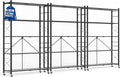 ALANNG 40" W Foldable 5-Tier Storage Shelves with Wheels, Adjustable & Removable Metal Rack, Heavy Duty Rolling Organizer for Kitchen, Garage, Closet, Pantry, and Office (Black,3 Pack)