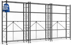 ALANNG 40" W Foldable 5-Tier Storage Shelves with Wheels, Adjustable & Removable Metal Rack, Heavy Duty Rolling Organizer for Kitchen, Garage, Closet, Pantry, and Office (Black,3 Pack)