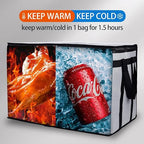 Bodaon 3-Pack Insulated Food Delivery Bag for Hot and Cold Meal, XXX-Large Grocery Tote Insulation Bag for Catering, Large Pizza Warmer, Cooler/Thermal Bags, Grey