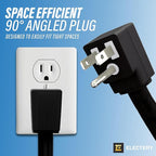 9 ft Heavy Duty Appliance Extension Cord, 14 AWG, 15A 125V 1875W, 3 Prong Flat Plug, ETL Listed, Short Power Extension Cable for Air Conditioner, Refrigerator, Microwave, Indoor Use, Black