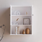 White Medicine Cabinet, 24x30 Inch Bathroom Cabinet Storage with 2 Doors and Adjustable Shelves,Over The Toilet Storage Cabinet, Above Toilet Storage Cabinet for Small Spaces