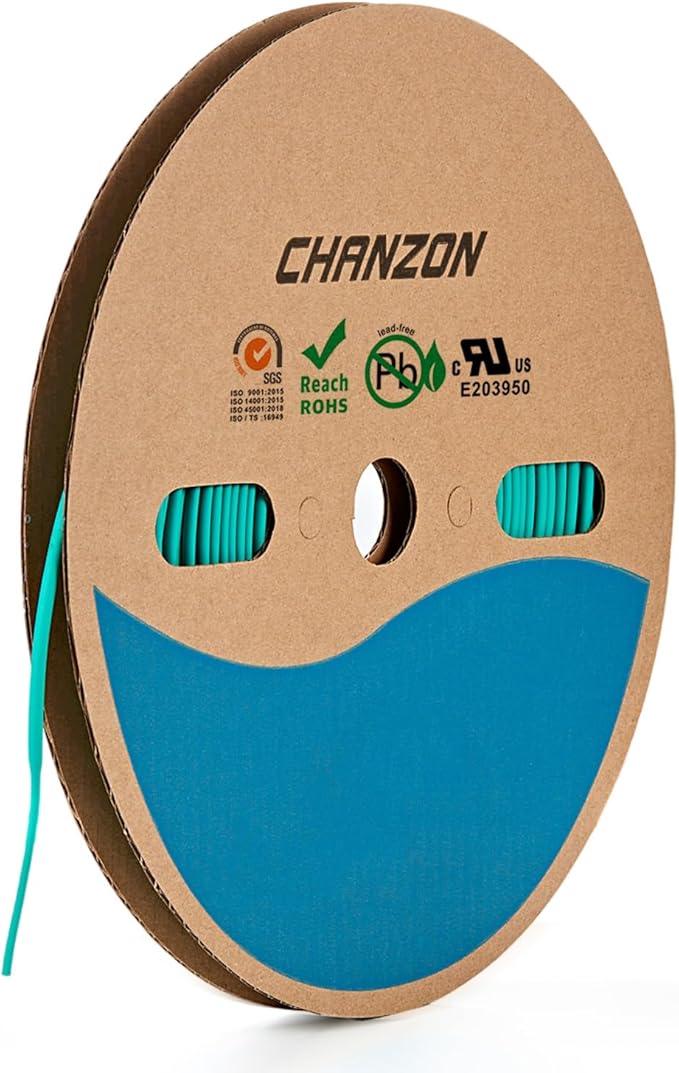 Chanzon 3:1 Ratio - 80ft Roll - Heat Shrink Tubing 1/8" (3.2mm) - Marine Grade Waterproof Adhesive Lined - (25M Total Length) Green Polyolefin Sleeving Wrap Shrinking 3 to 1 Ratio 1pcs