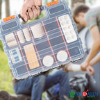 Andalus Tools Organizer Box, Small Parts Storage 34-Compartment Double-Sided Portable Hardware Organizer Removable Plastic Dividers for Screws, Nuts, Bolts, Nails – Orange (1 Pack, 12.5" x 10.5" x 3")